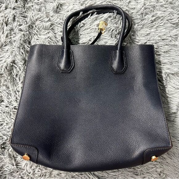 Michael Kors Navy Blue Pebbled Leather Tote - Picture 5 of 9